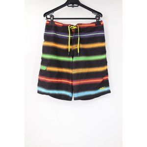 nike 6.0 board shorts Boys 20 striped multicolor polyester lace up 10.5"